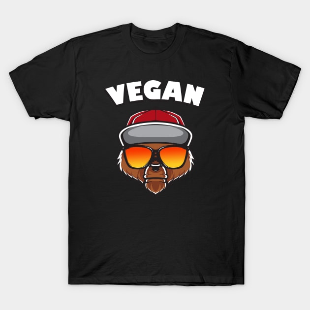 Vegan Hipster Grizzly Bear T-Shirt by Foxxy Merch